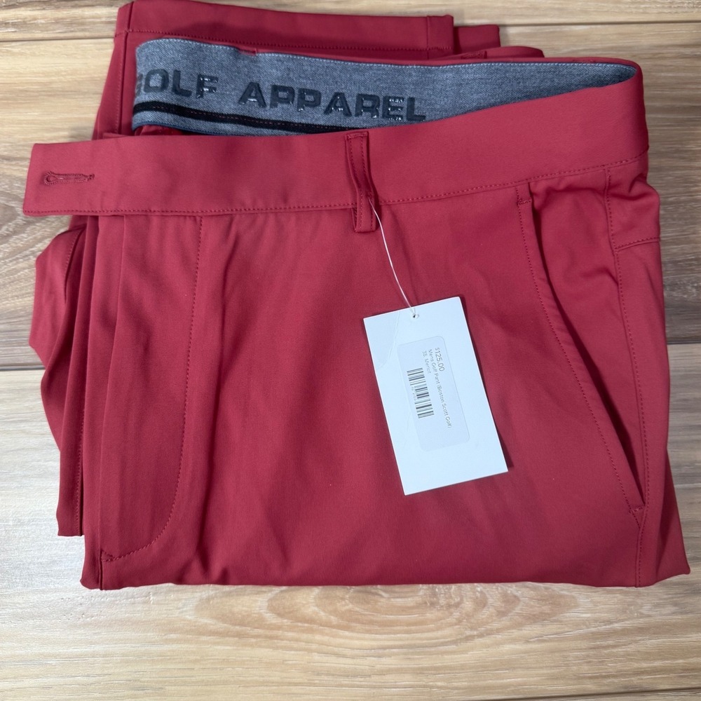 NWT Mens Boston Scott Tech Pants Size 38x32 Merlot Go-Anywhere Pants MSRP $125